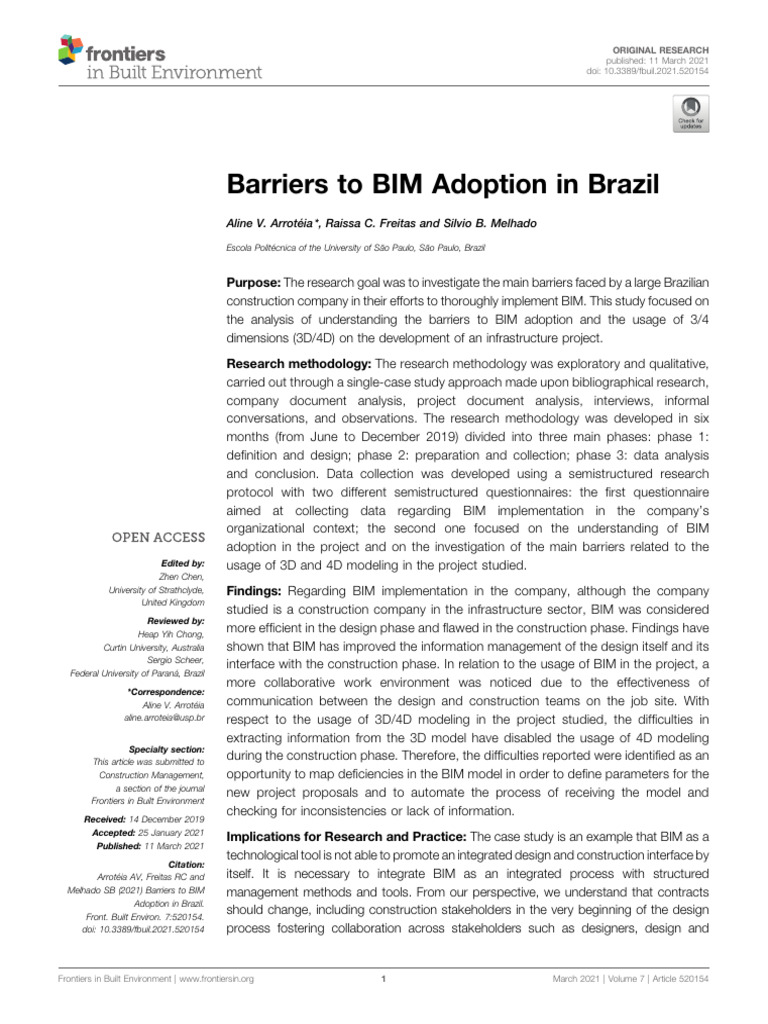 Barriers To BIM Adoption in Brazil | PDF | Building Information ...