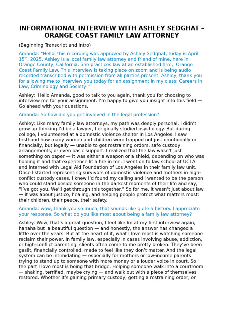 Finalinformat Interview | PDF | Mentorship | Lawyer