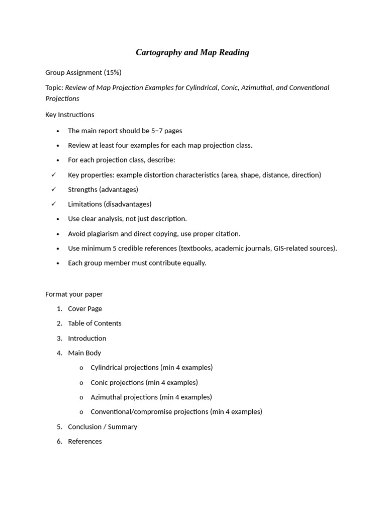 Cartography and Map Reading2025_assignment | PDF