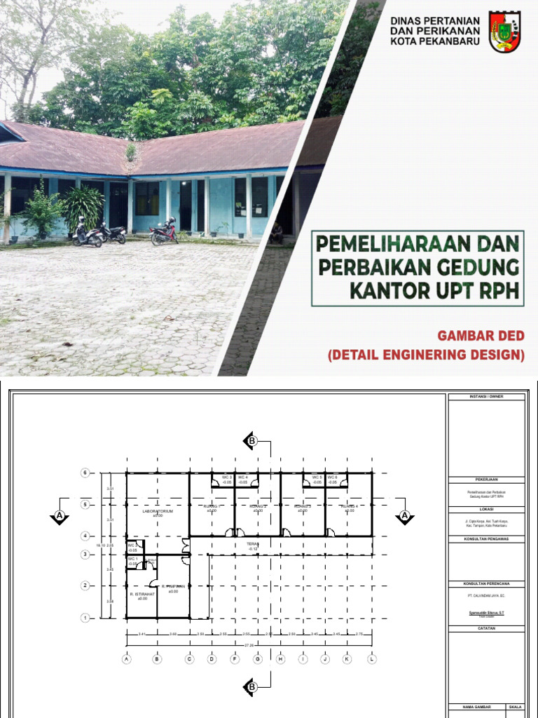 GAMBAR DED Pemeliharaan Dan Perbaikan Gedung Kantor UPT RPH | PDF