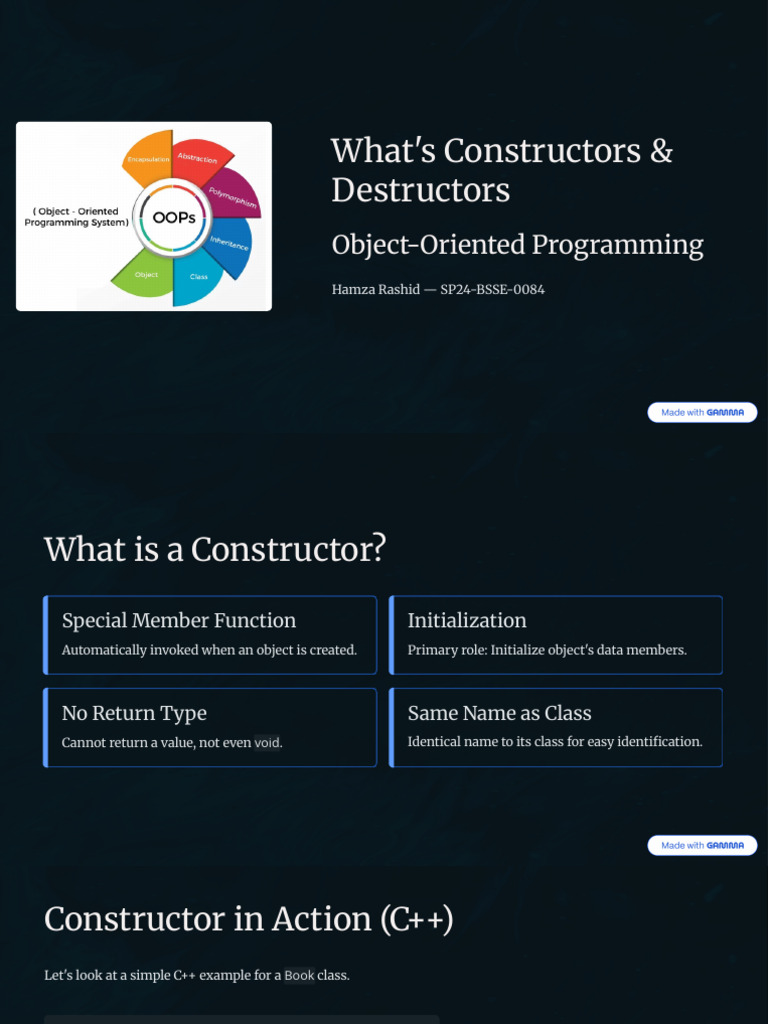 Whats Constructors and Destructors | PDF
