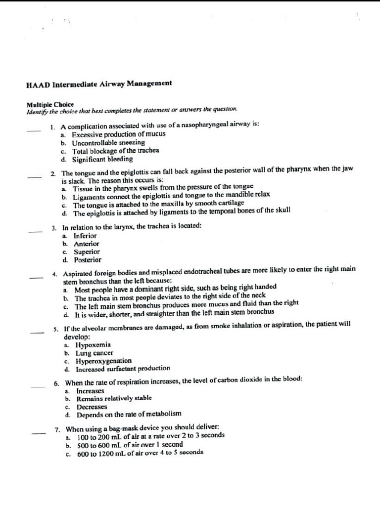 Airway Management - HAAD | PDF | Breathing | Respiratory System