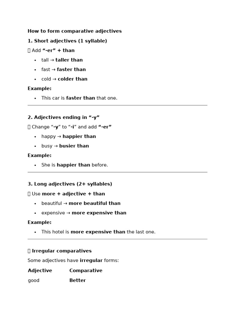 How To Form Comparative Adjectives | PDF | Chess | Chess Openings