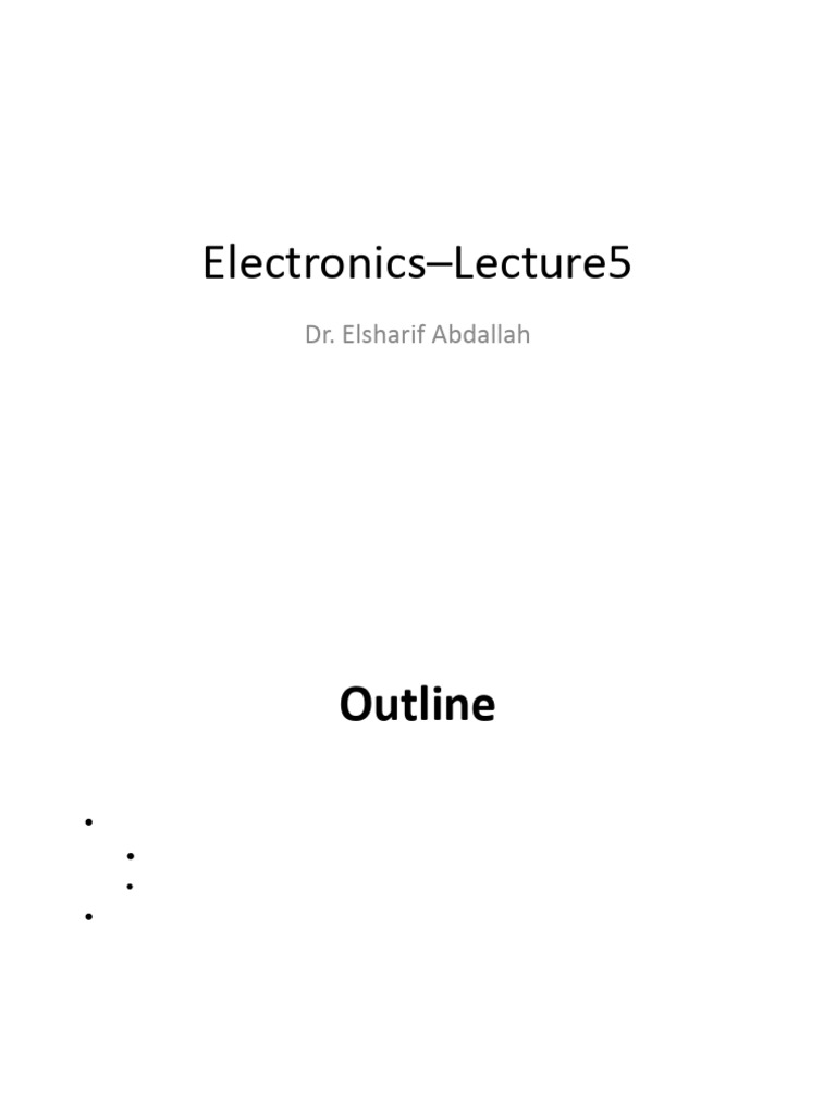 Electronics Lect 9-10 | PDF | Amplifier | Electronic Circuits