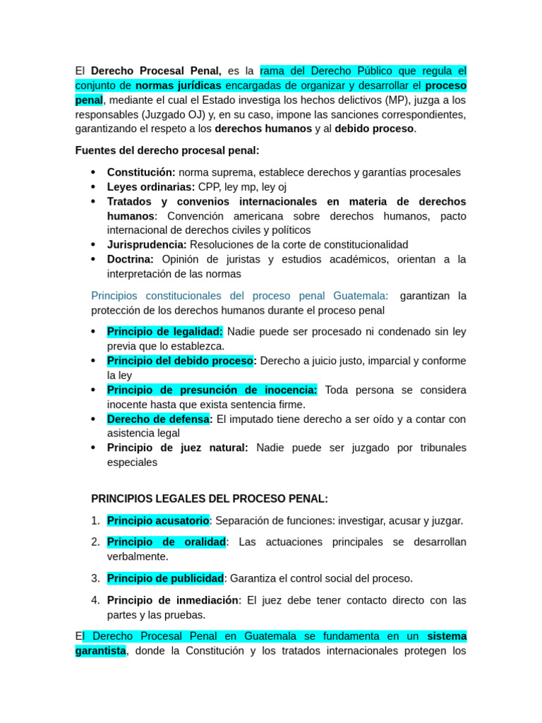 El Derecho Procesal Penal | PDF | Debido al proceso | Ley procesal