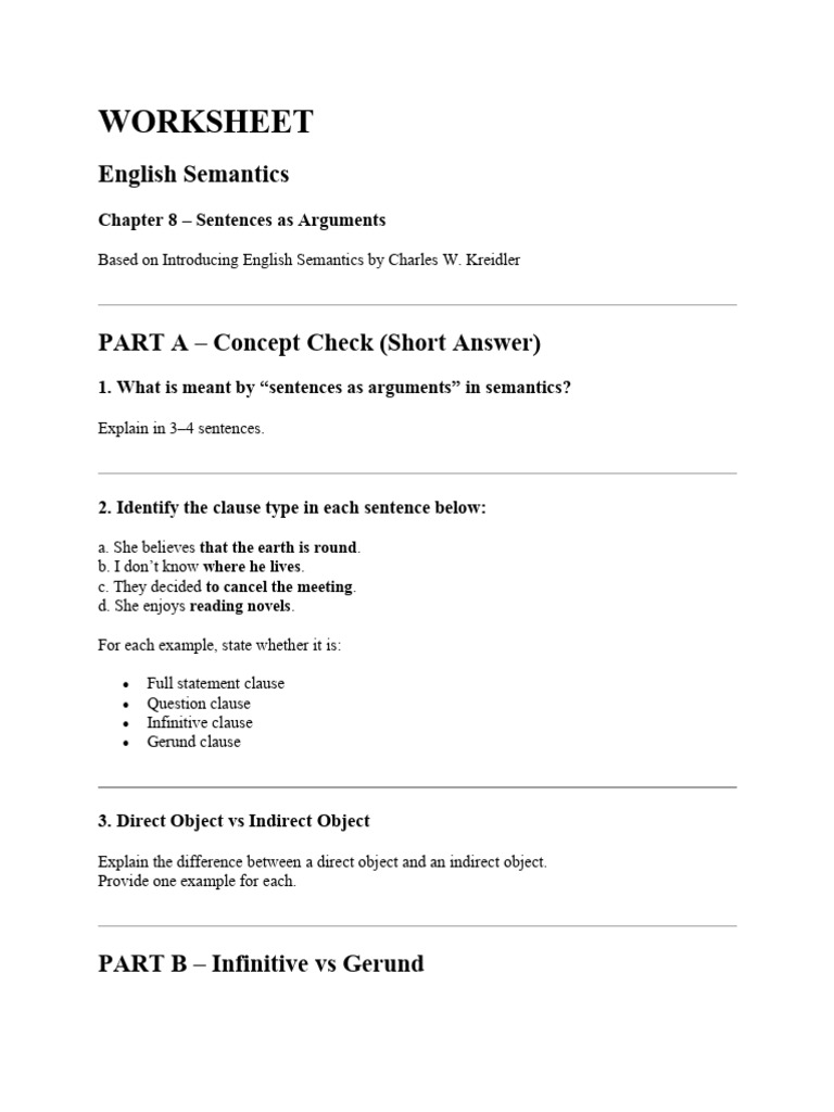 Worksheet. Meet 4 Semprag | PDF | Clause | Semantics