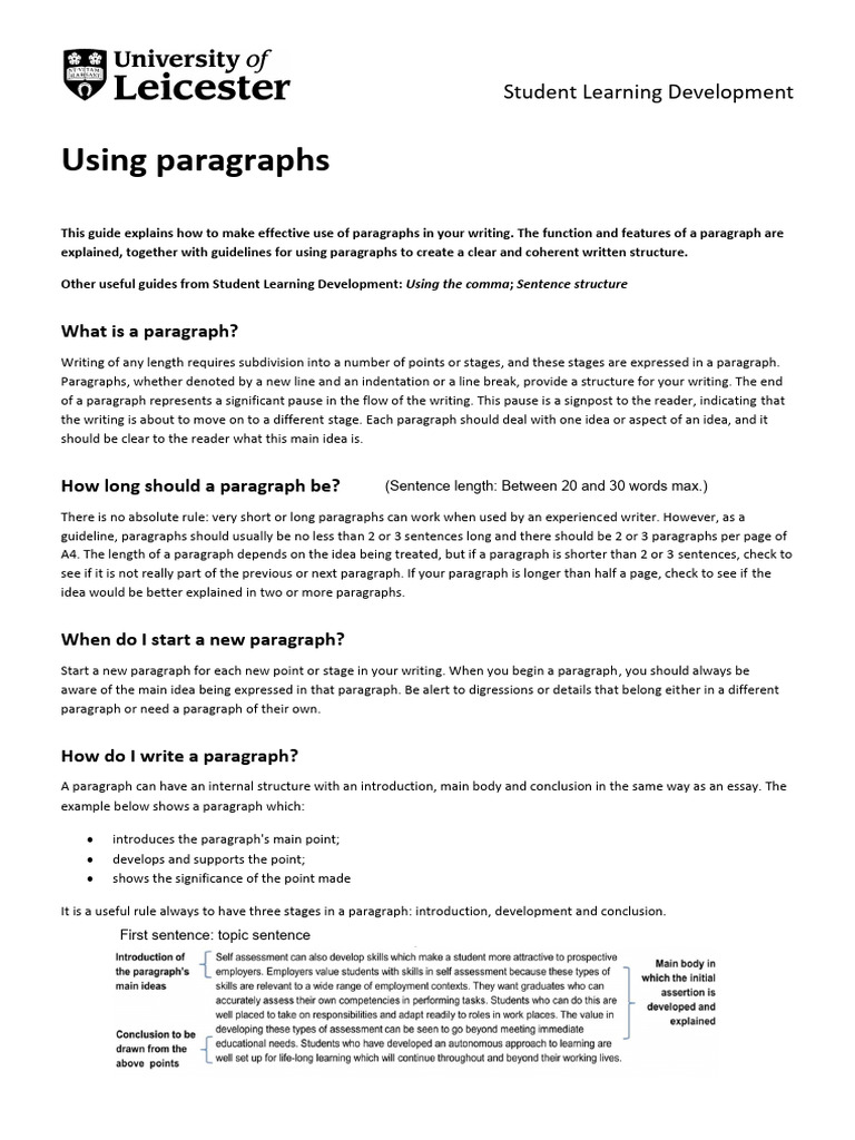 AW - Using Paragraphs | PDF | Paragraph | Essays