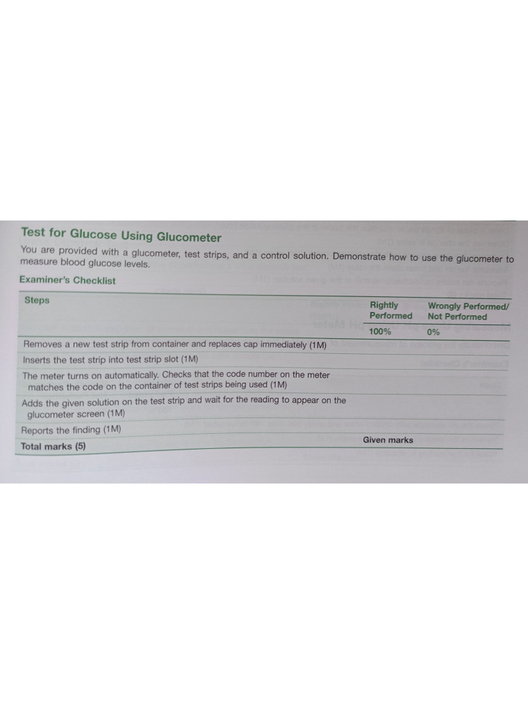 Glucometer OSPE | PDF