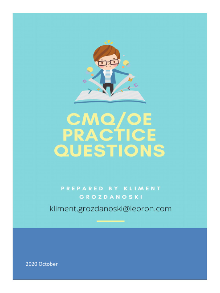 CMQ Questions 1st Part | PDF | Strategic Planning | Quality Management
