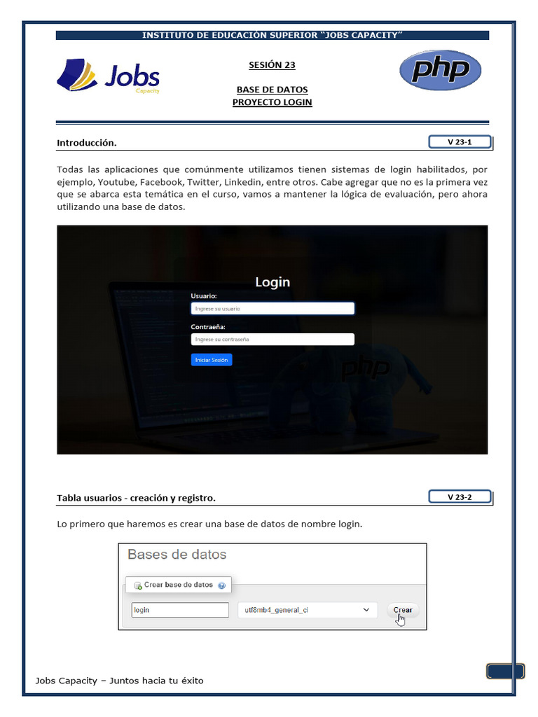 Sesión 23 - Base de Datos - Proyecto Login | PDF | Bases de datos ...
