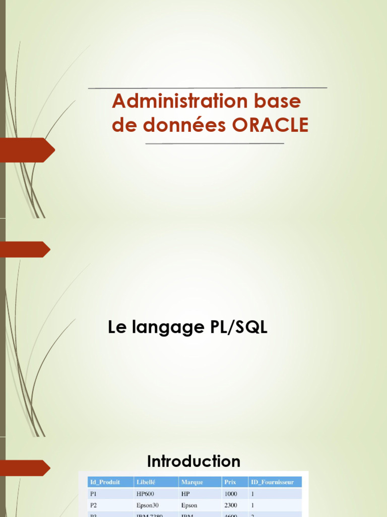 Chapitre6 PL SQL | PDF | PL/SQL | SQL