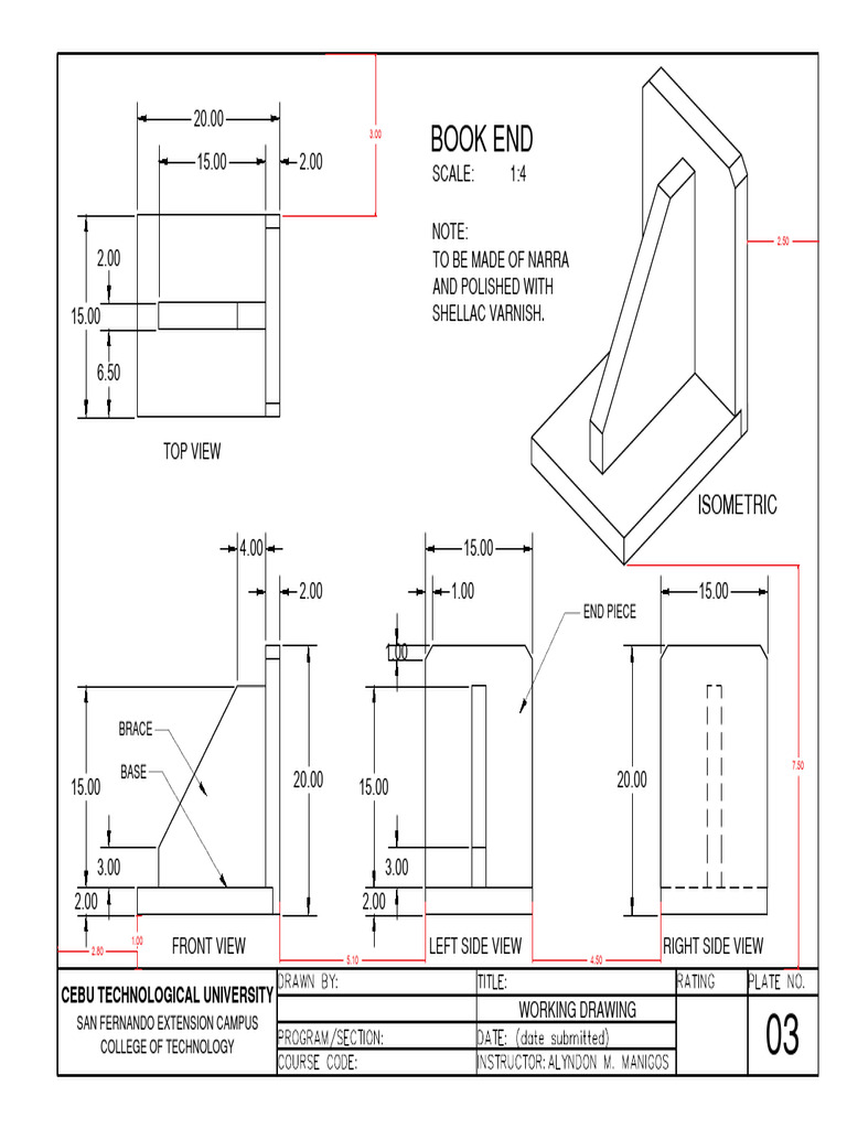 Plate No. 03 Working Drawing Model | PDF