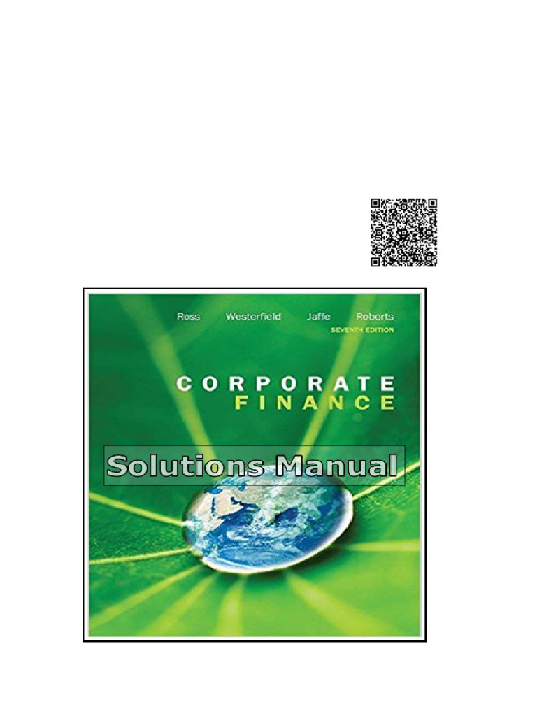 Corporate Finance Canadian 7th Edition Jaffe Solutions Manual | PDF ...