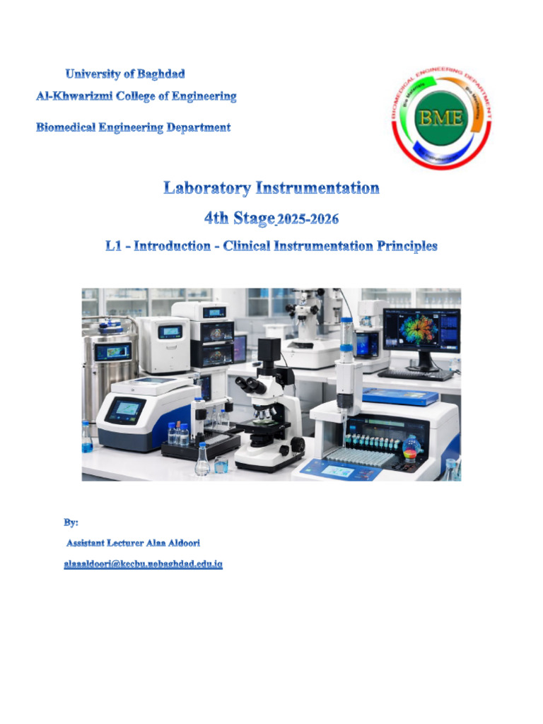 L1 Introduction Clinical Laboratories | PDF | Spectrophotometry ...