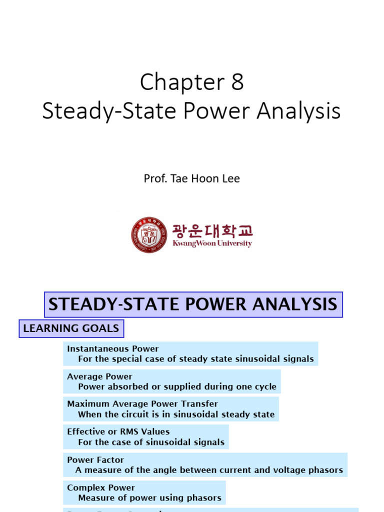 L04 Steady State Power Analysis | PDF | Ac Power | Electrical Impedance
