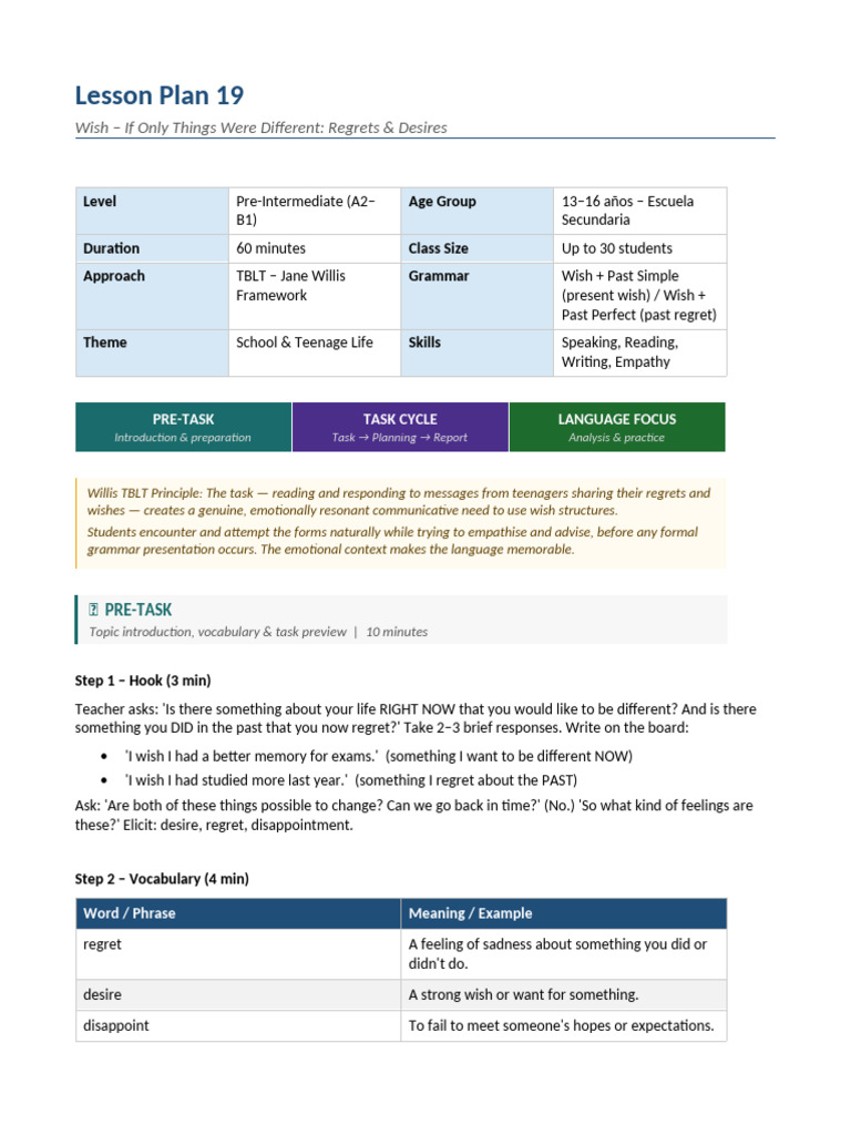 LP19 Wish | PDF | Subject (Grammar) | Feeling