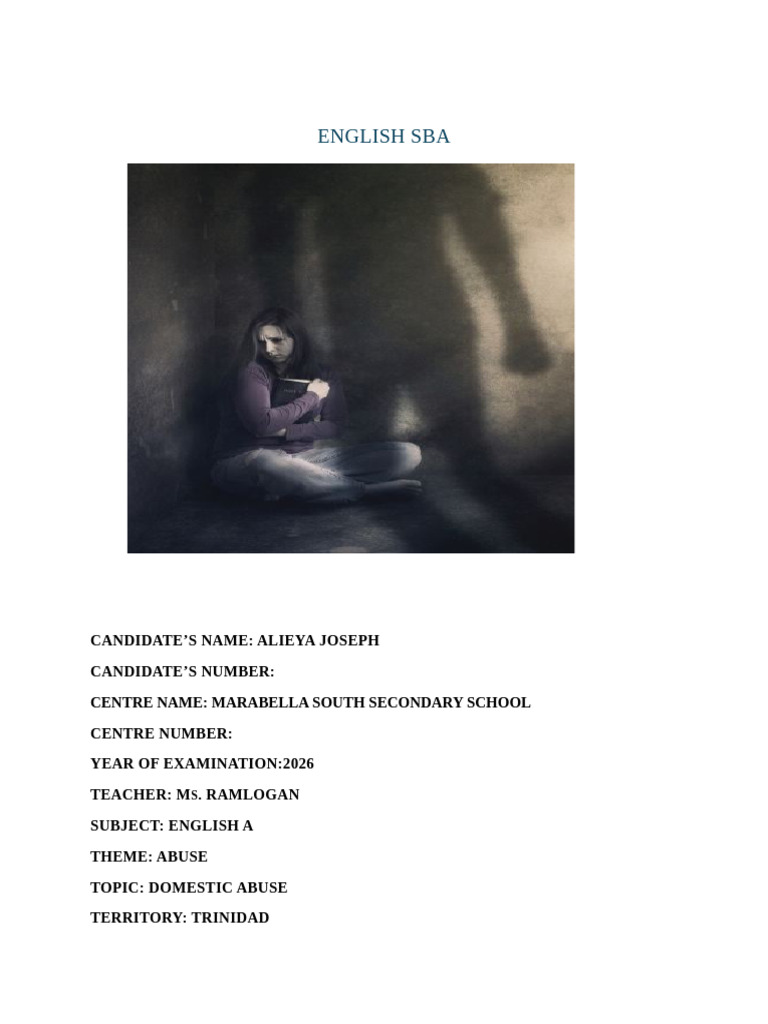 English SBA | PDF | Domestic Violence | Artifact (Archaeology)