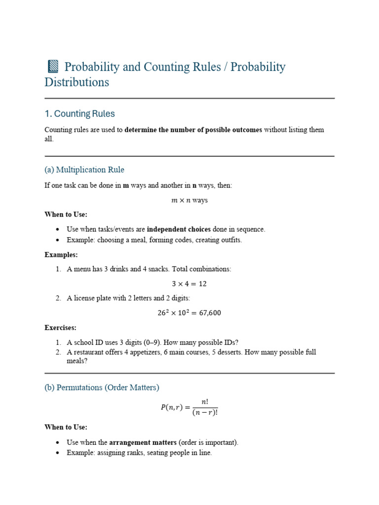 Probability and Counting Principle Learning Toolkit | PDF | Probability ...