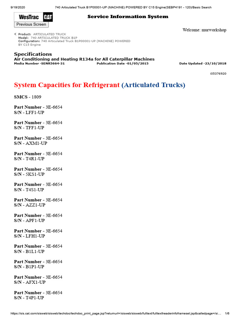 System Capacities For Refrigerant 740 (B1P) & 740B (WAP) | PDF ...