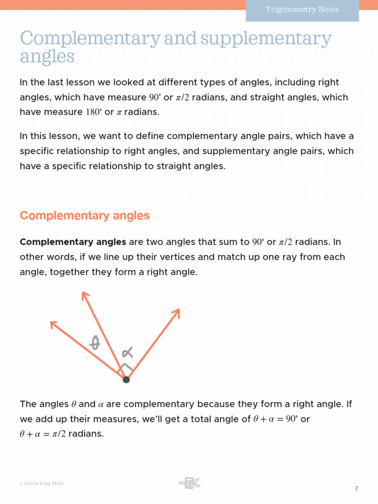 Complementary and Supplementary Angles | PDF | Angle | Euclidean Geometry