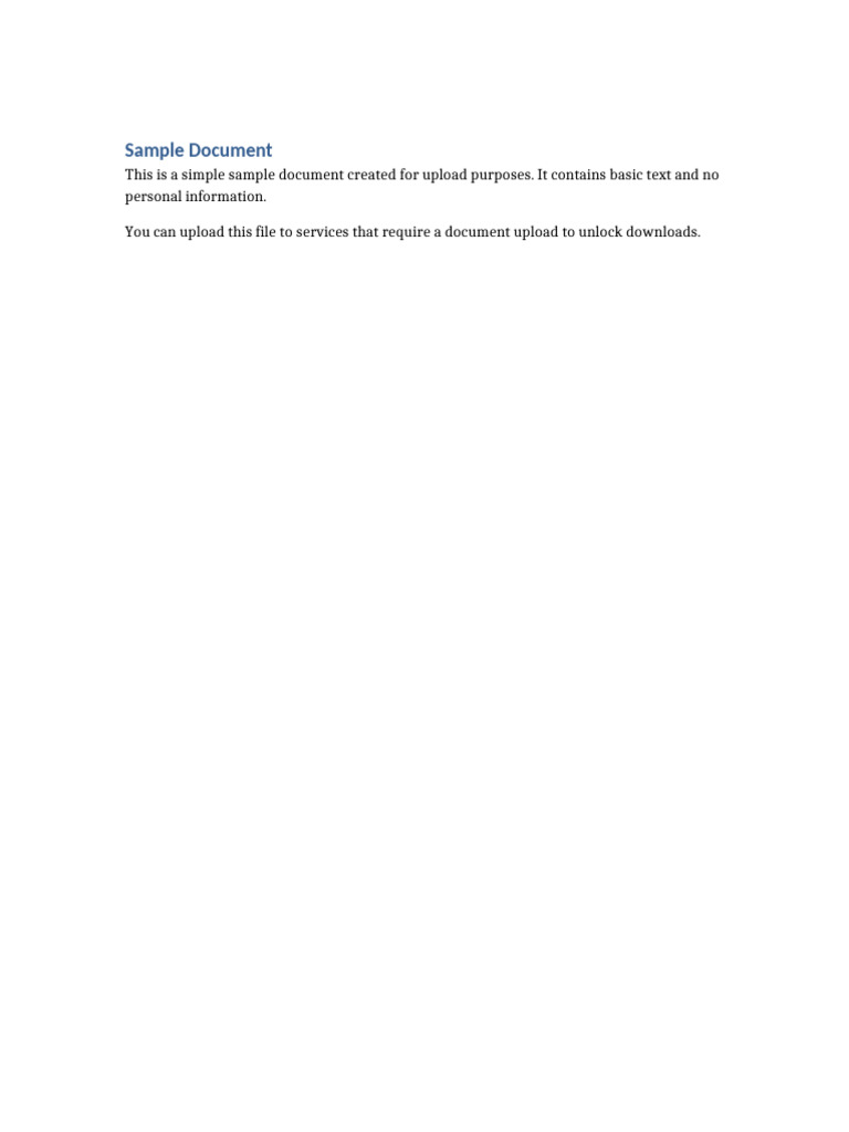Sample Upload Document-4 | PDF