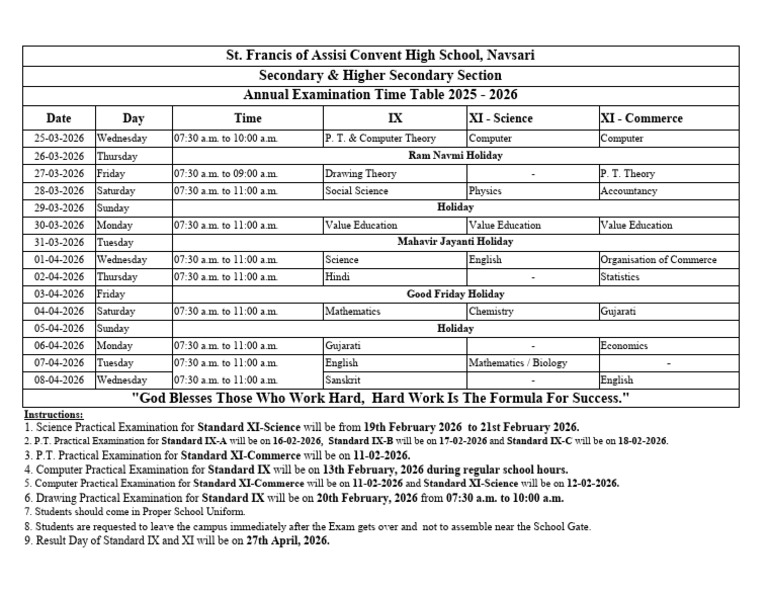 Annual Examination 2025 - 2026 | PDF