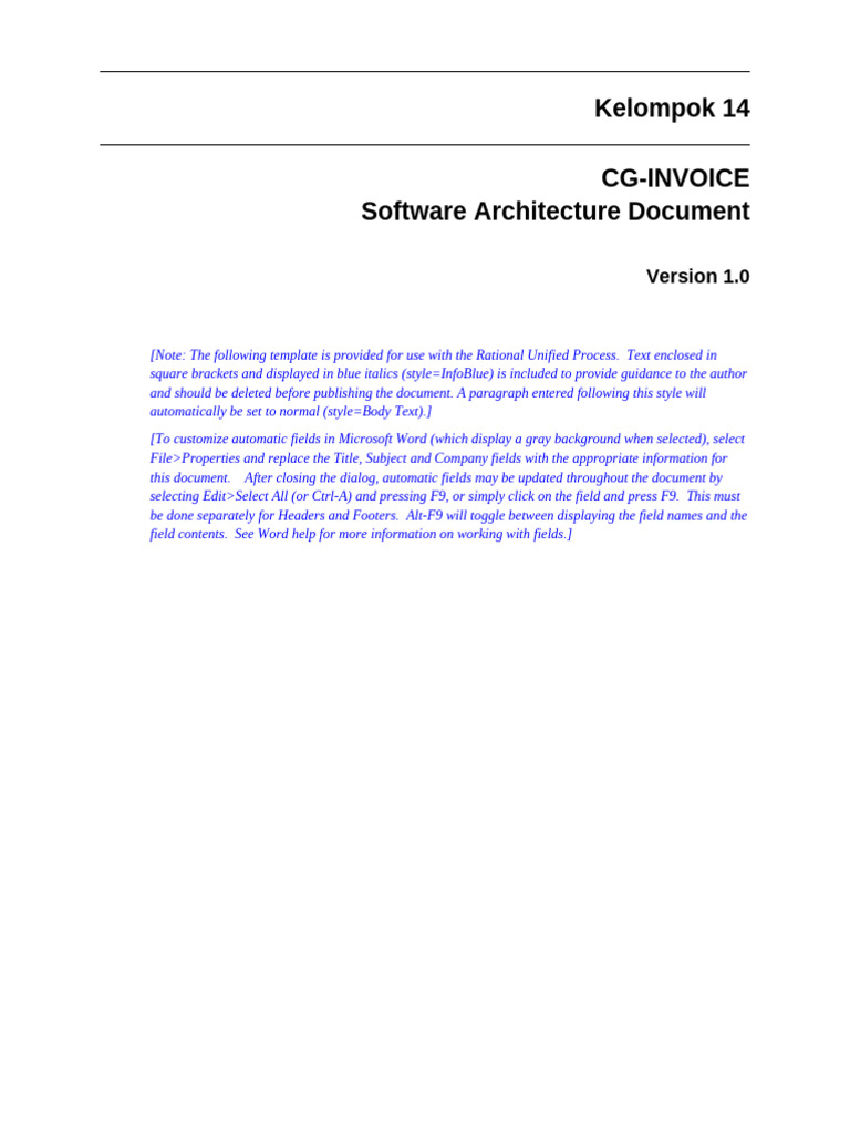 Software Architecture Document CG INVOICE v2 | PDF