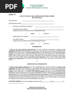 SEC Annex G: Change of Contact Info | PDF | U.S. Securities And ...
