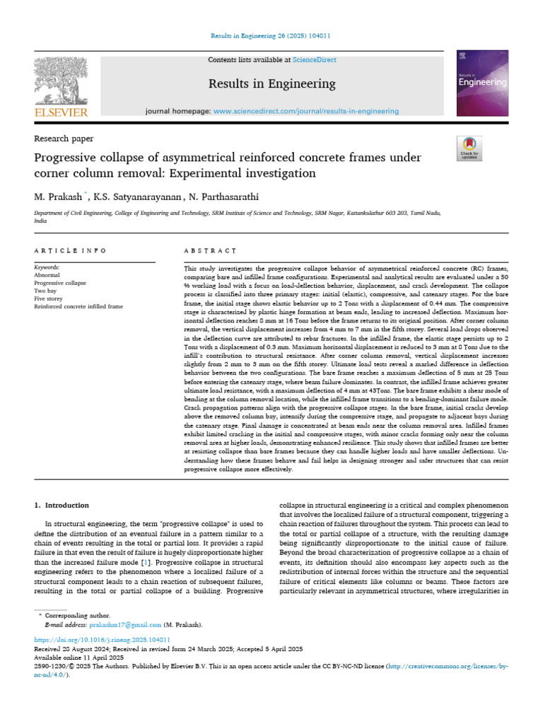 4.0 Progressive Collapse of Asymmetrical Reinforced Concrete Frames ...