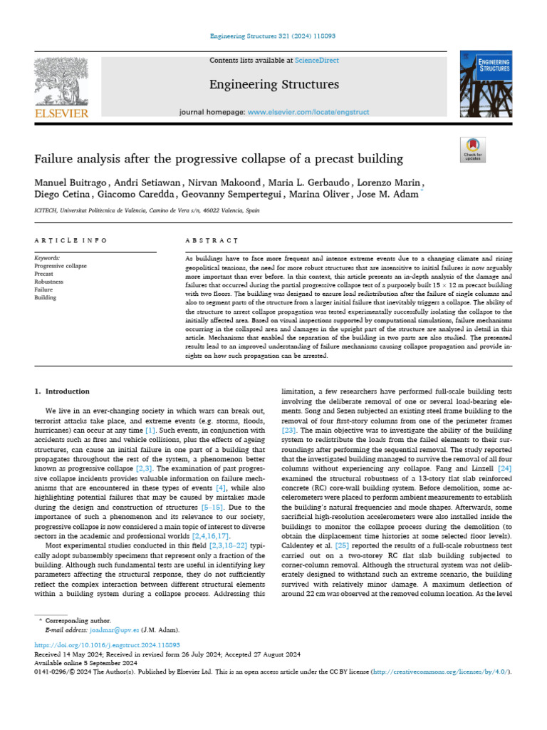 7.0 Failure Analysis After The Progressive Collapse of A Precast ...