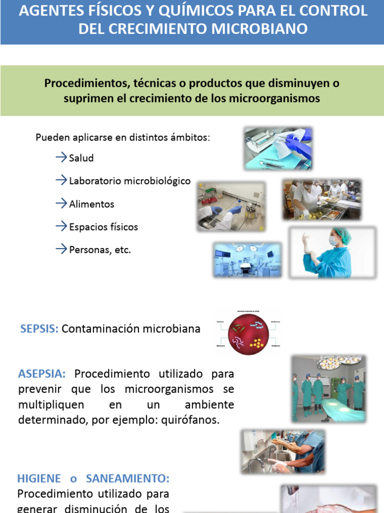 Control de Crecimiento Microbiano Agentes Físicos y Químicos | PDF ...