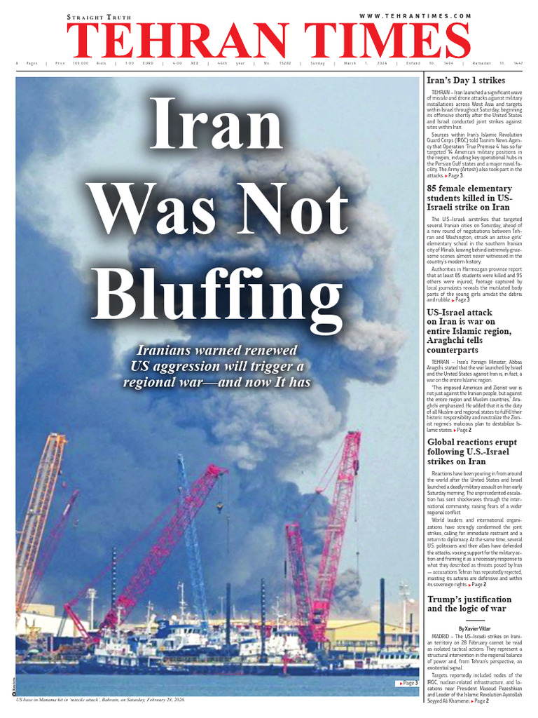 Tehran Times - 01 March 2026 | PDF | Iran | Ali Khamenei