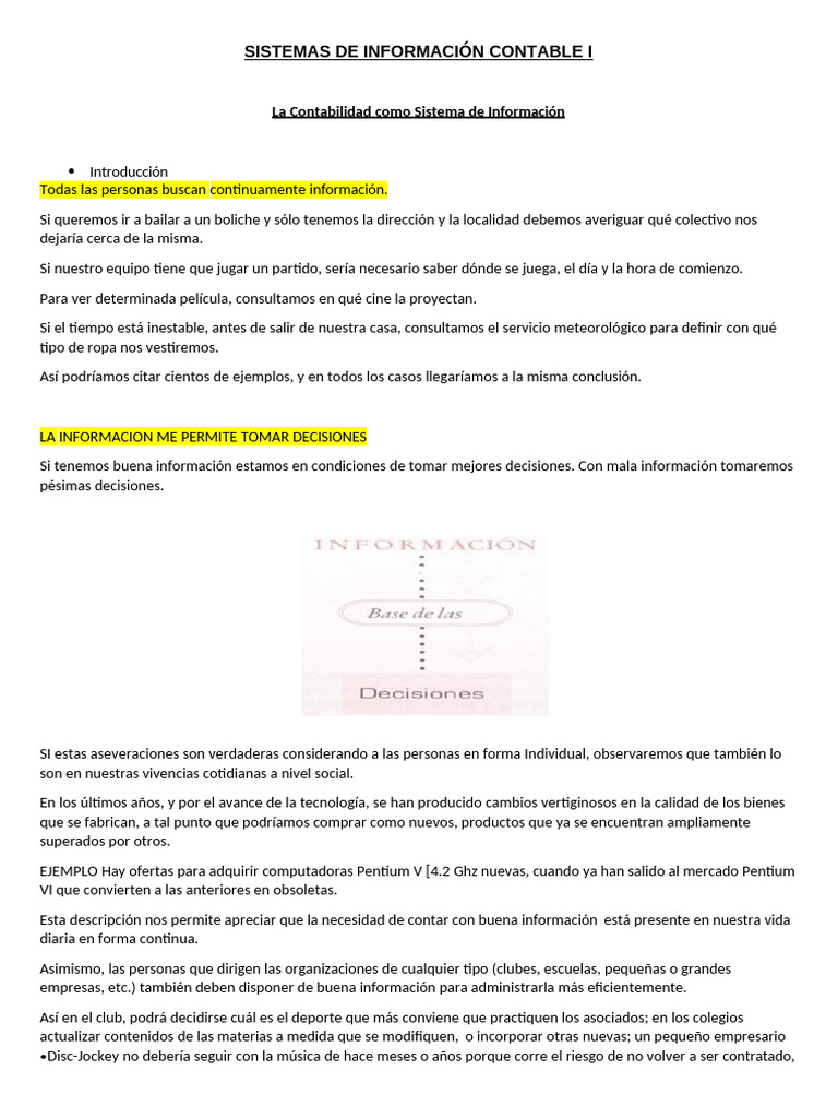 1 La Contabilidad Como Sistema de Informacion | PDF | Toma de decisiones