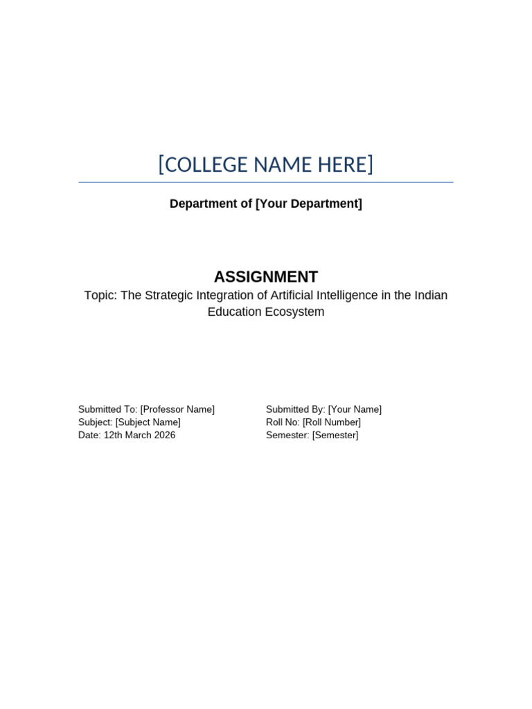 College Assignment AI India | PDF