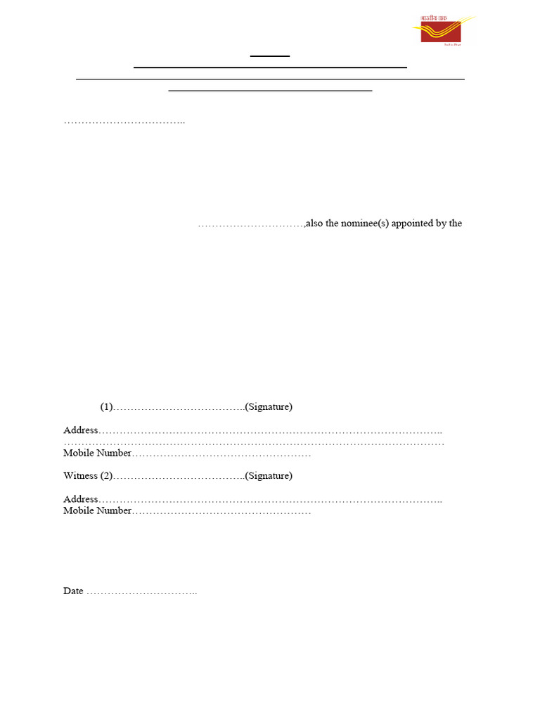 Form 11 Post Office | PDF | Deposit Account | Financial Services