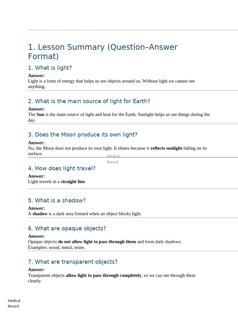 Class 5 The Sun Earth and Moon Light and Shadow | PDF | Eclipse | Shadow