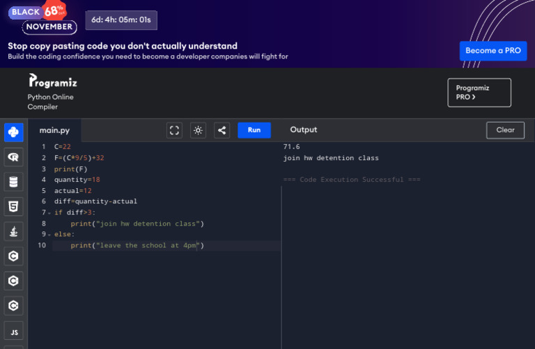 Online Python Compiler (Interpreter) - Programiz | PDF