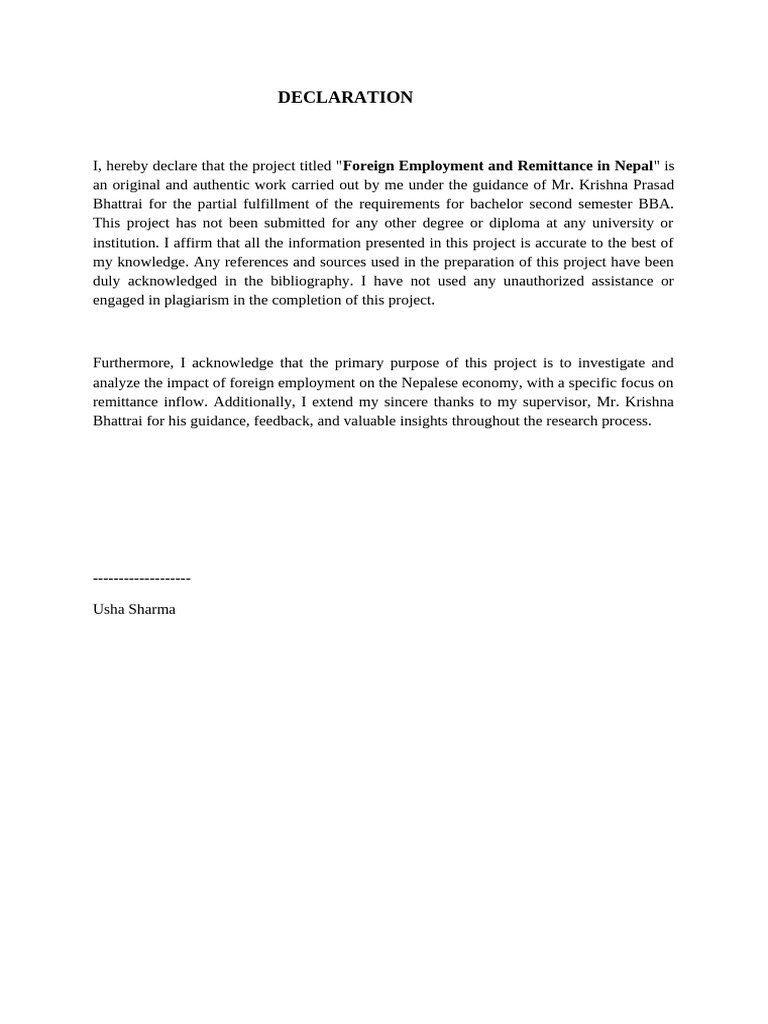 Declaration | PDF