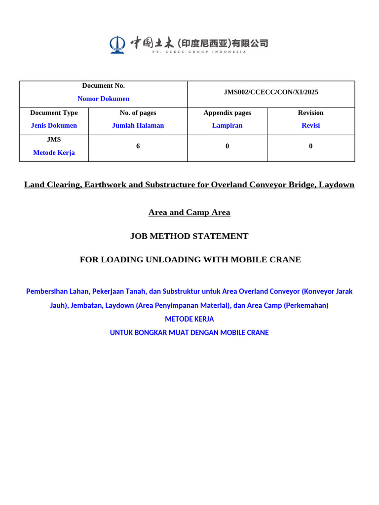 Prosedur Loading Unloading Material With Mobile Crane | PDF