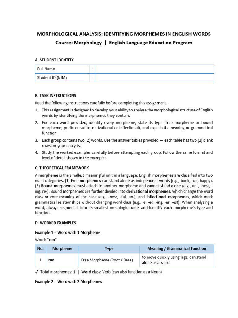 c86dfbc1a919e37a7b1fbd91b3392406 2 | PDF | Word | Morphology (Linguistics)