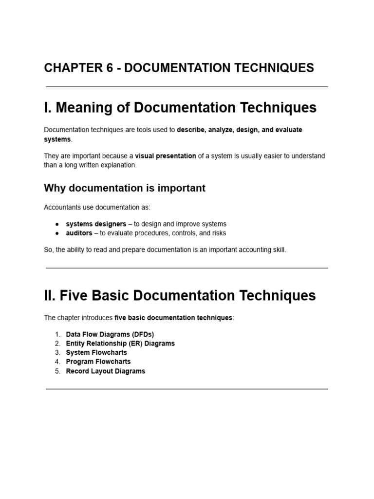 Reviewer Chapter 6 - Documentation Techniques | PDF | Computing ...