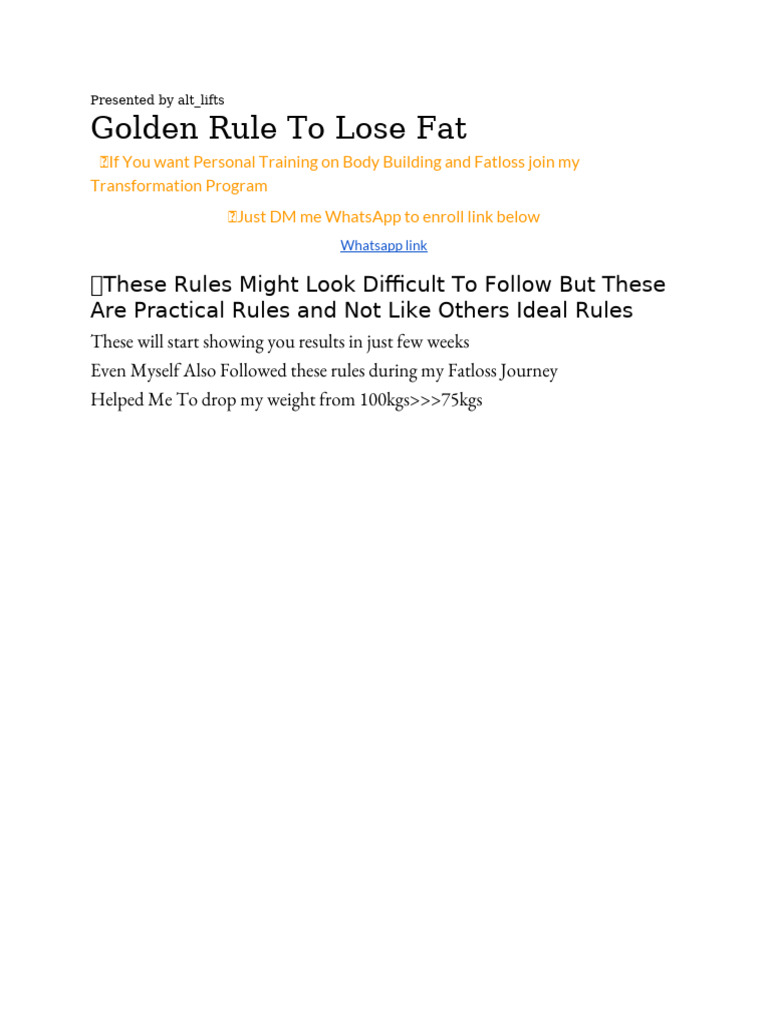 Golden Rules | PDF | Dieting | Strength Training