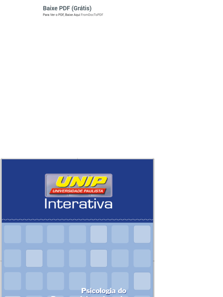 UNIP - Psicologia Do Desenvolvimento e Da Aprendizagem | PDF