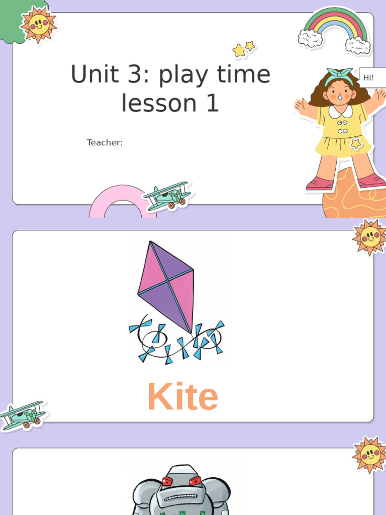 Kid's Box 2 Unit 3 Play Time Lesson 1 | PDF