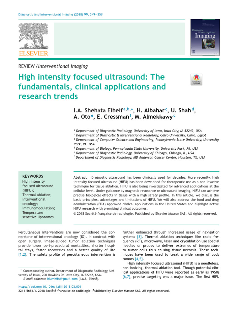 High Intensity Focused Ultrasound - The | PDF