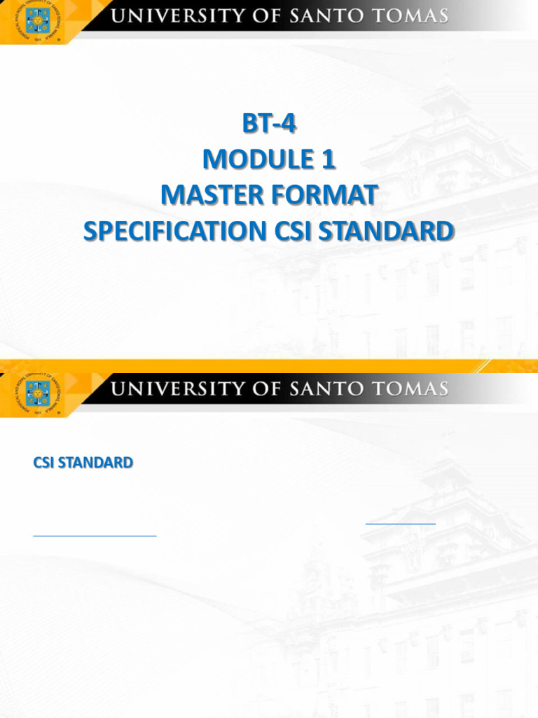 Master Format Csi Specs | PDF