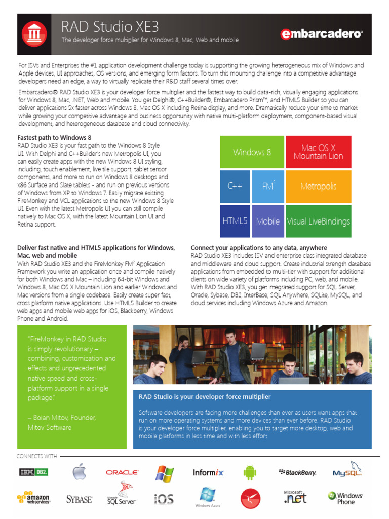 Rad Studio Xe3 Data Sheet | PDF | Mobile App | Microsoft Windows