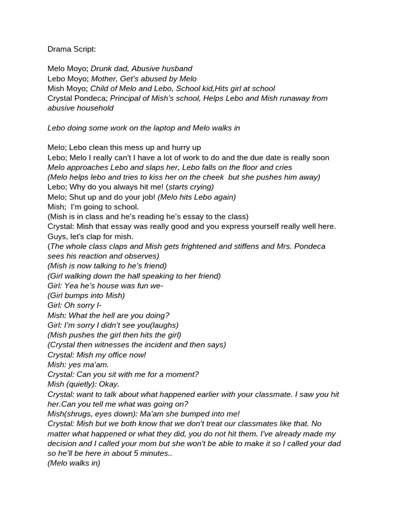 Drama Script | PDF
