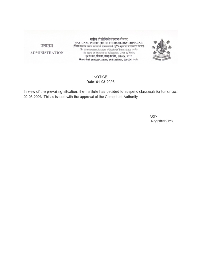ClassWorkSuspensionNotice 1 | PDF
