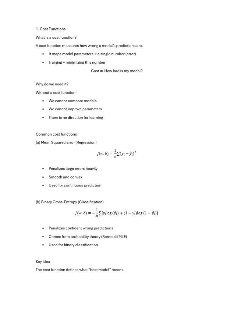 Cost Function and Scaling | PDF